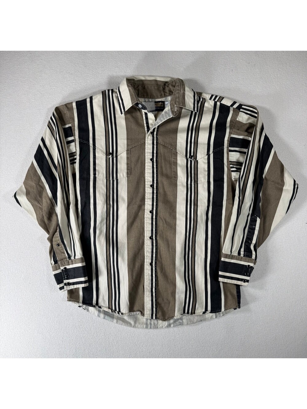 Vintage Panhandle Western Pearl snap  Western Style Striped Button-Up Shirt M